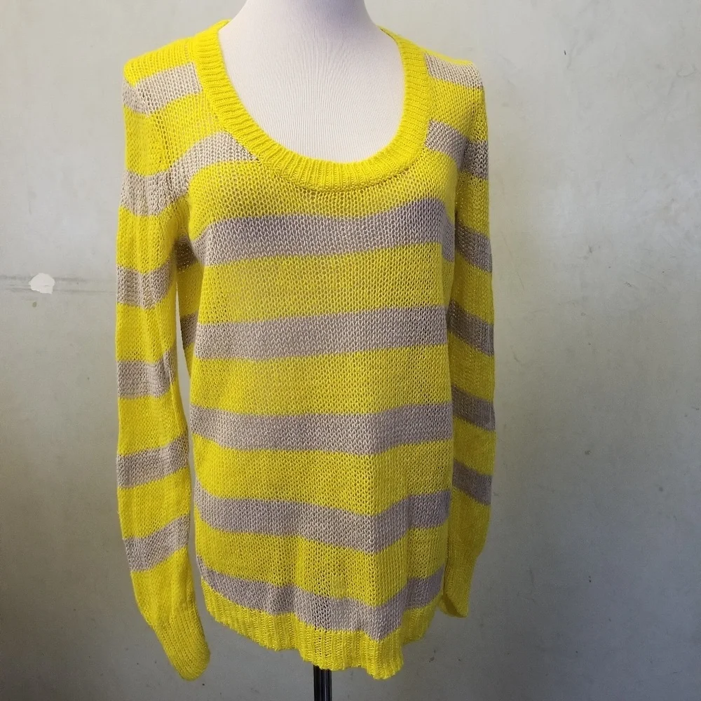 J.Crew Linen striped lightweight sweater women's size Small (N18)